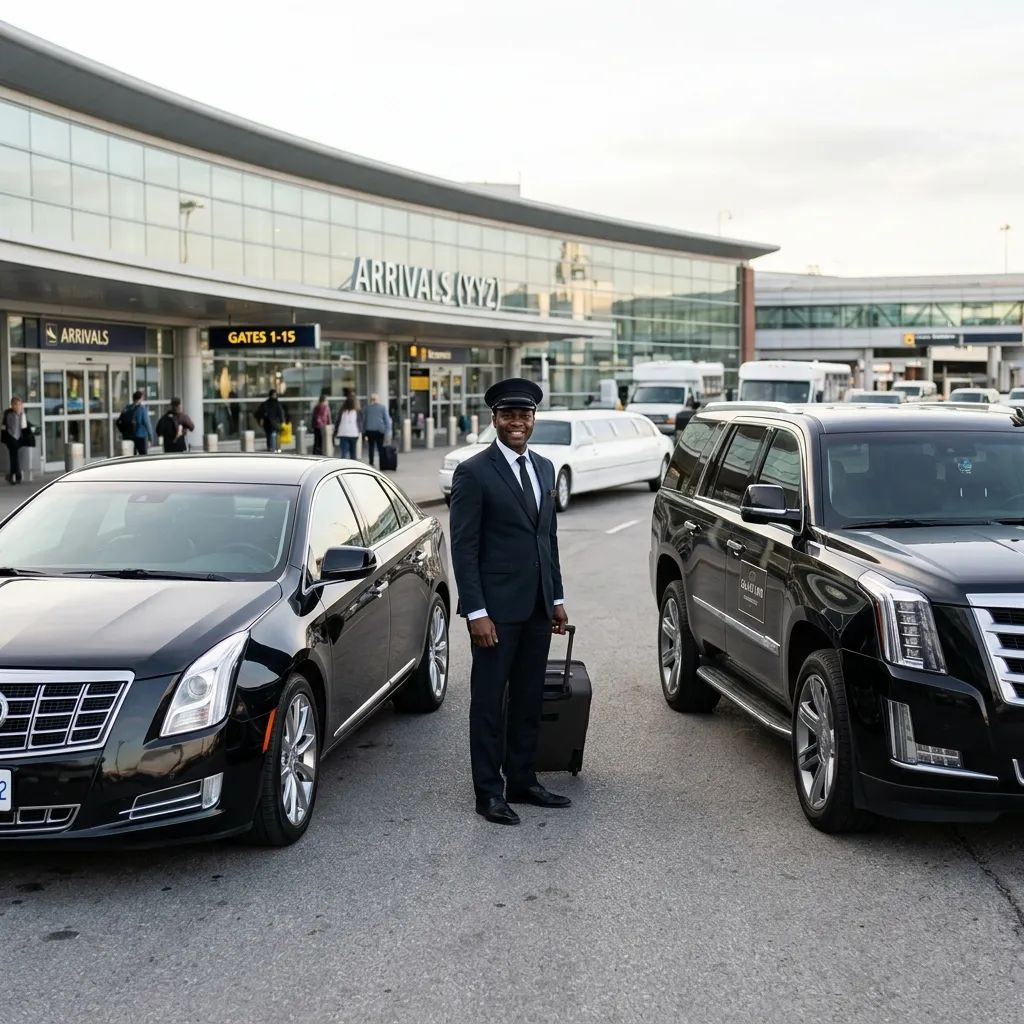 Professional chauffeur with luxury sedan SUV and limousine for Airport Limo Service Toronto